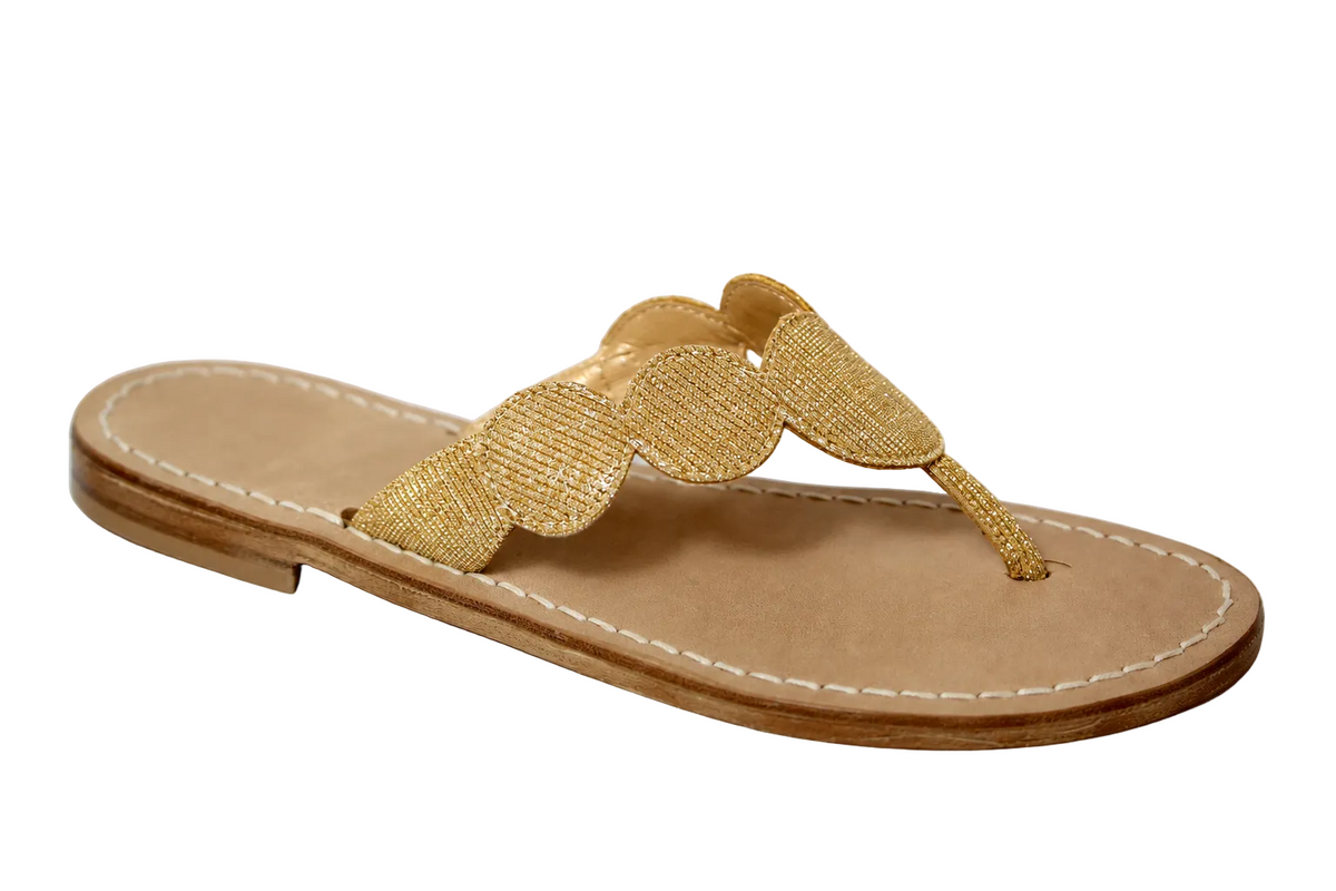 Glitter Thong Sandal with Wave Pattern 980