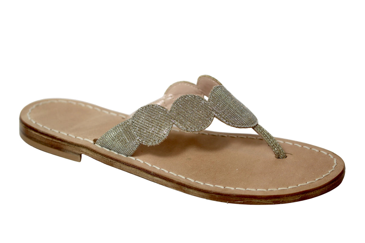 Glitter Thong Sandal with Wave Pattern 980