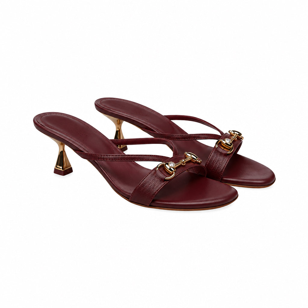 Sandal with Jewel Buckle and Sculptural Heel 1270