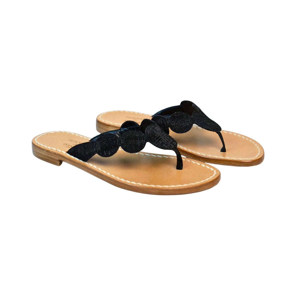 Glitter Thong Sandal with Wave Pattern 980